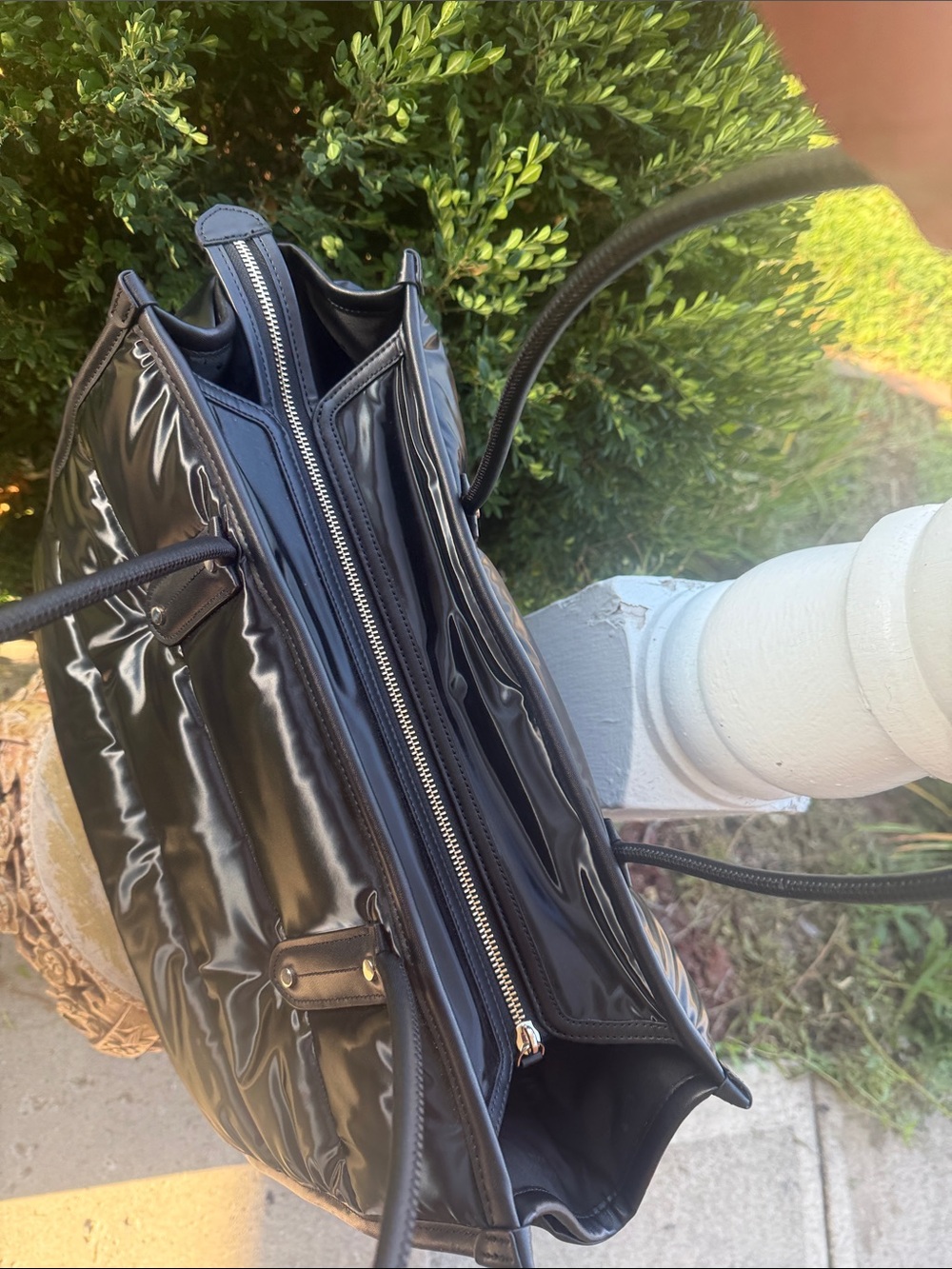 ♣️♠️kate spade  Ella Puffy Black Gloss Quilted Tote with Logo. 🖤♣️♠️ - Picture 12 of 14